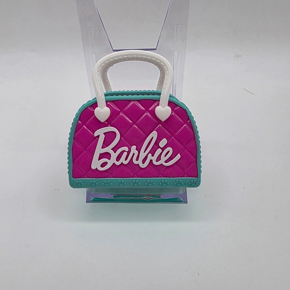 Barbie Just Play Pink Teal Quilted Pet Carrier Toy Bag Miniature 2017 3317KC01